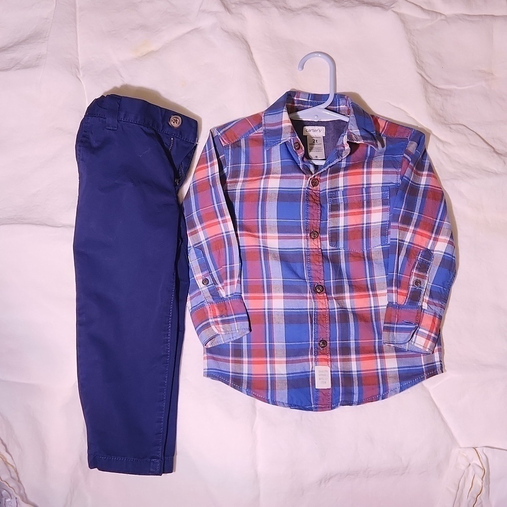 CARTERS Toddler Boys Plaid Shirt and Pants
